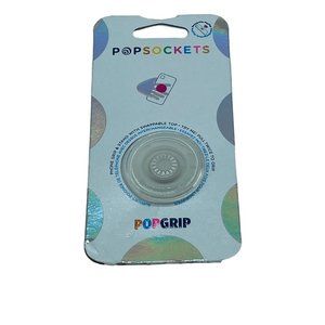 NEW‎ POPSOCKETS POPSOCKET White Clear POPGRIP Phone Grip Stand Swappable Top